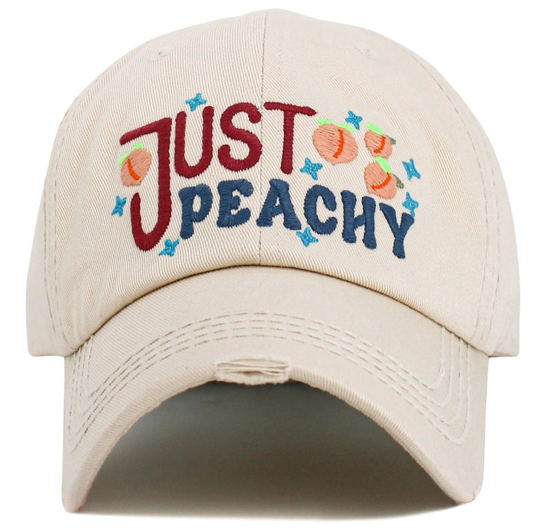 KBV1605 "Just Peachy" Vintage Washed Baseball Cap - MiMi Wholesale