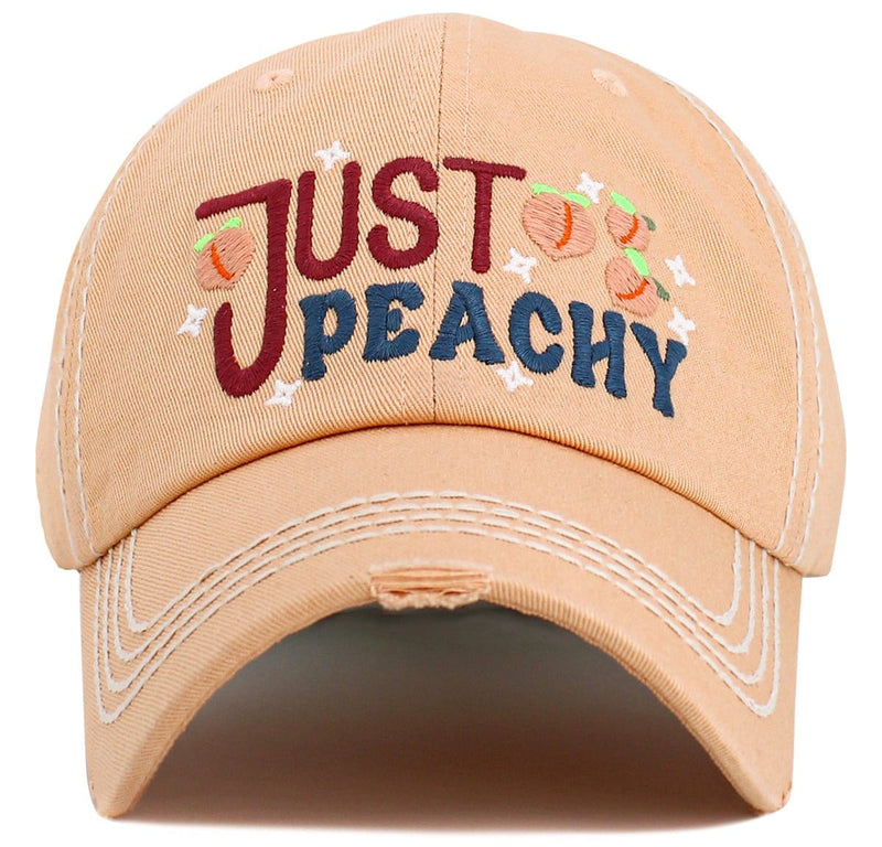 KBV1605 "Just Peachy" Vintage Washed Baseball Cap - MiMi Wholesale