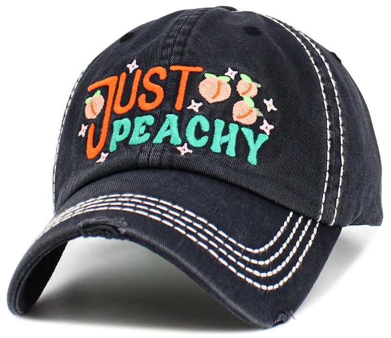 KBV1605 "Just Peachy" Vintage Washed Baseball Cap - MiMi Wholesale