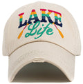 KBV1606 "Lake Life" Vintage Washed Baseball Cap - MiMi Wholesale