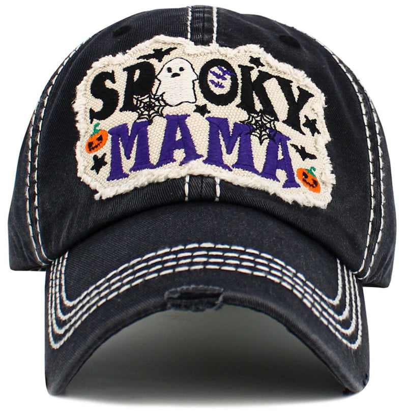 KBV1609 "Spooky Mama" Vintage Washed Baseball Cap - MiMi Wholesale