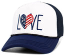 KBV1619 Love Heart Flag Foam Trucker Mesh Cap - MiMi Wholesale