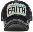 KBV1625 Walk By Faith Vintage Baseball Cap - MiMi Wholesale