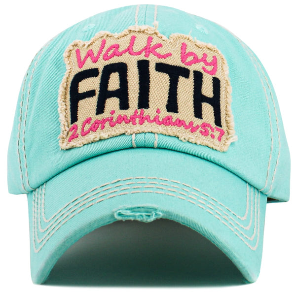 KBV1625 Walk By Faith Vintage Baseball Cap - MiMi Wholesale