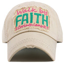 KBV1625 Walk By Faith Vintage Baseball Cap - MiMi Wholesale