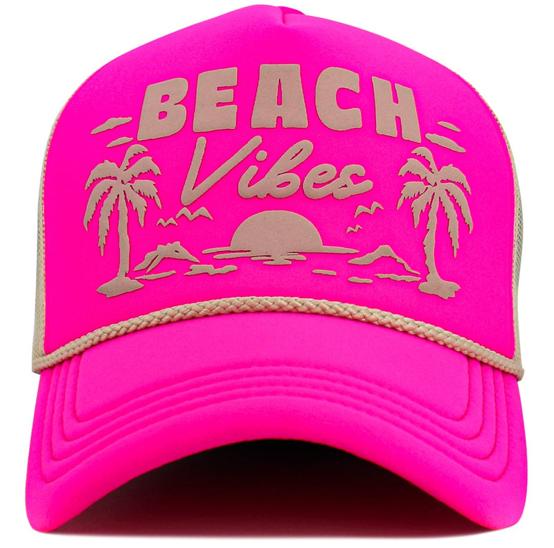 KBV1628 Beach Vibes Foam Trucker Mesh Cap - MiMi Wholesale