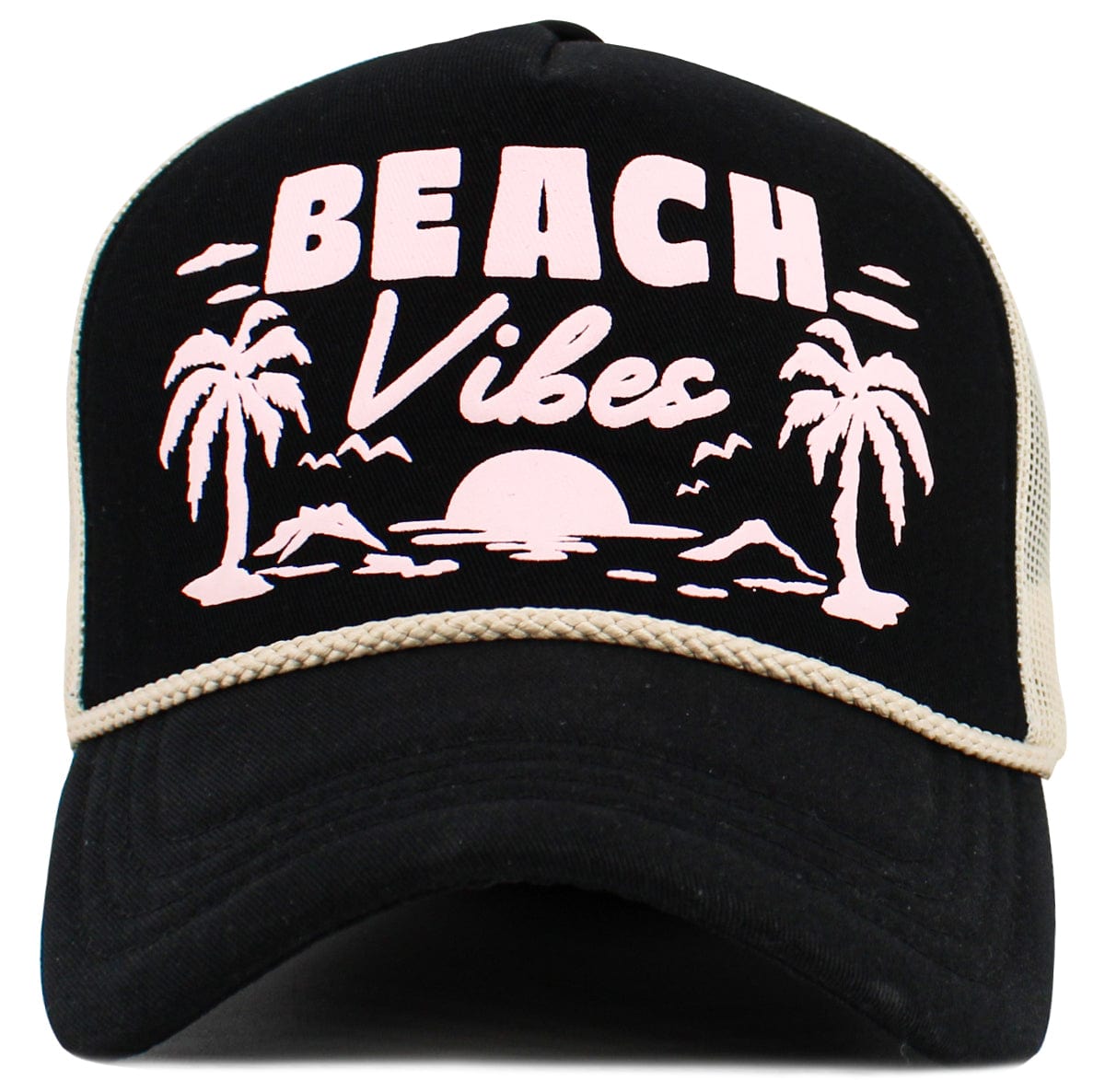 KBV1628 Beach Vibes Foam Trucker Mesh Cap - MiMi Wholesale