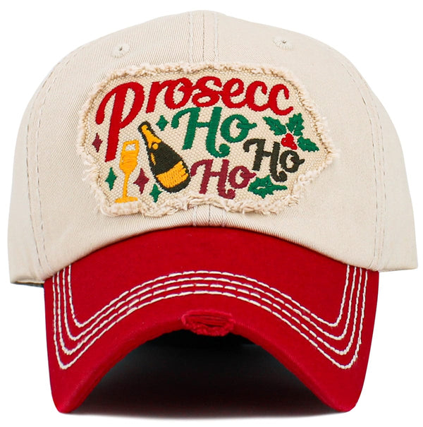 KBV1634 Prosecc Ho Ho Ho Vintage Baseball Cap - MiMi Wholesale