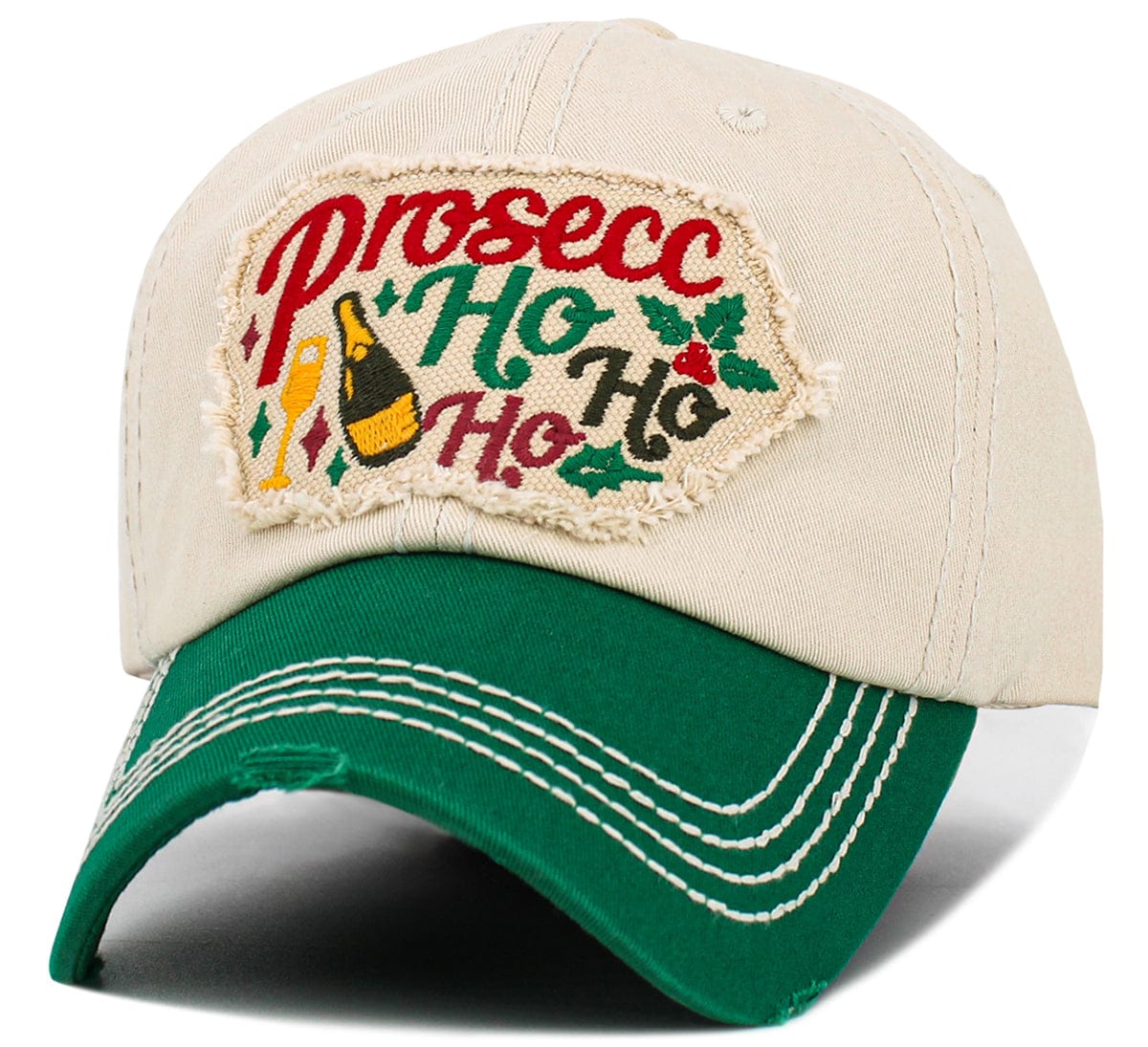 KBV1634 Prosecc Ho Ho Ho Vintage Baseball Cap - MiMi Wholesale