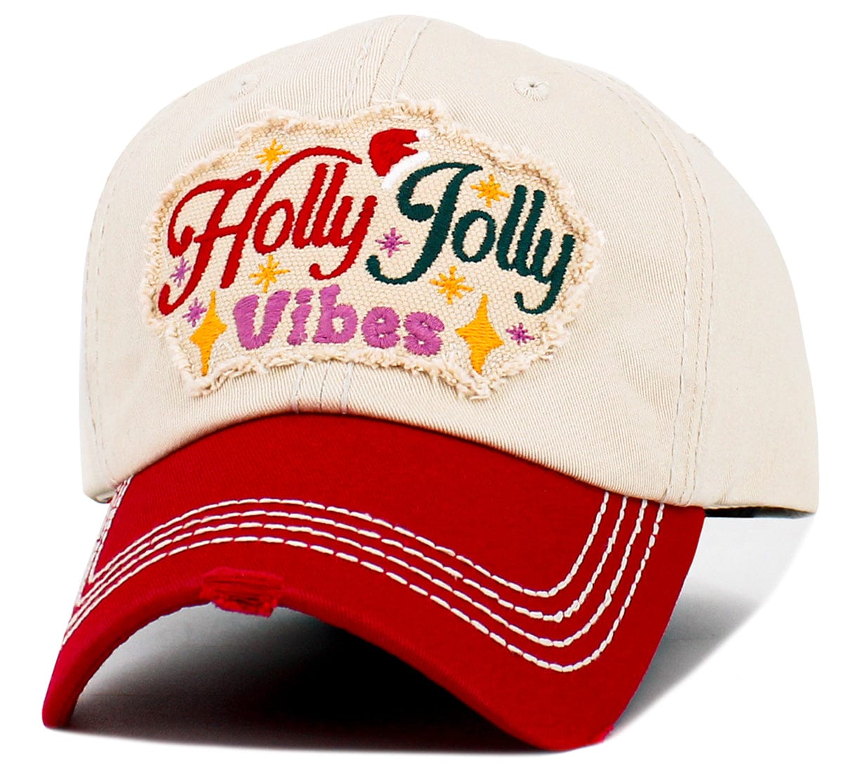 KBV1635 Holly Jolly Vibes Vintage Baseball Cap - MiMi Wholesale
