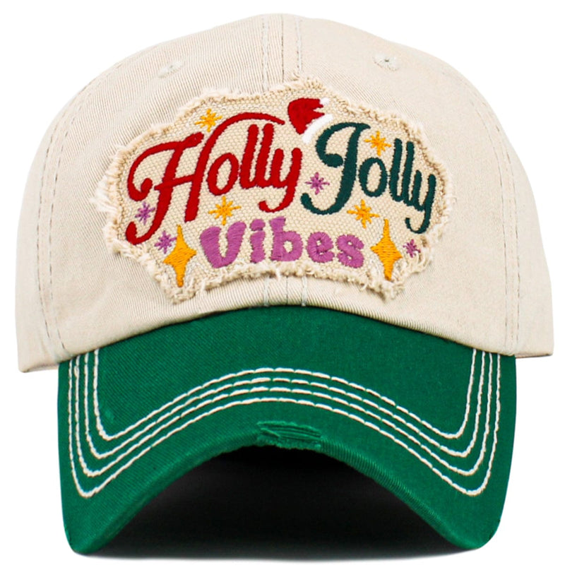 KBV1635 Holly Jolly Vibes Vintage Baseball Cap - MiMi Wholesale