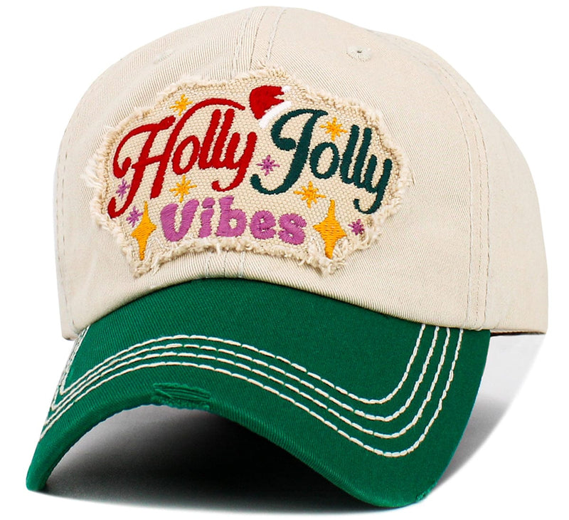 KBV1635 Holly Jolly Vibes Vintage Baseball Cap - MiMi Wholesale