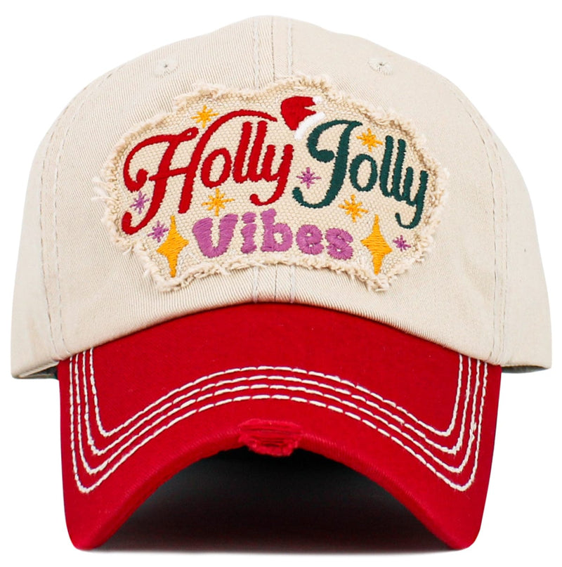 KBV1635 Holly Jolly Vibes Vintage Baseball Cap - MiMi Wholesale