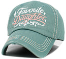 KBV1641 Favorite Daughter Vintage Baseball Cap - MiMi Wholesale