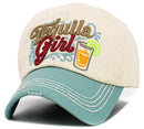 KBV1642 Tequila Girl Vintage Baseball Cap - MiMi Wholesale