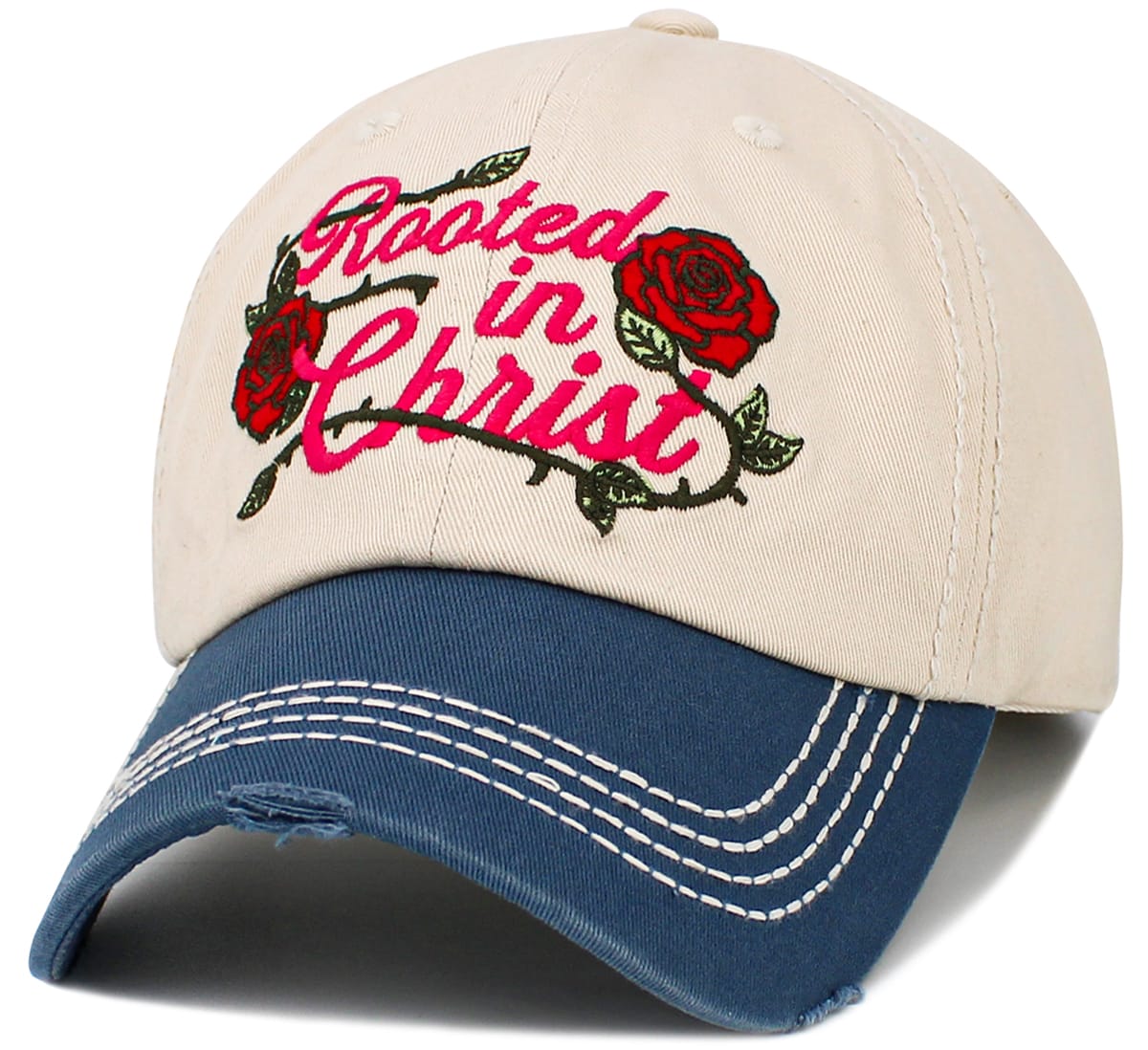 KBV1651 Rooted In Christ Vintage Baseball Cap - MiMi Wholesale