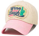 KBV1655 Wine a Little Laugh a Lot Vintage Baseball Cap - MiMi Wholesale