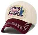 KBV1655 Wine a Little Laugh a Lot Vintage Baseball Cap - MiMi Wholesale
