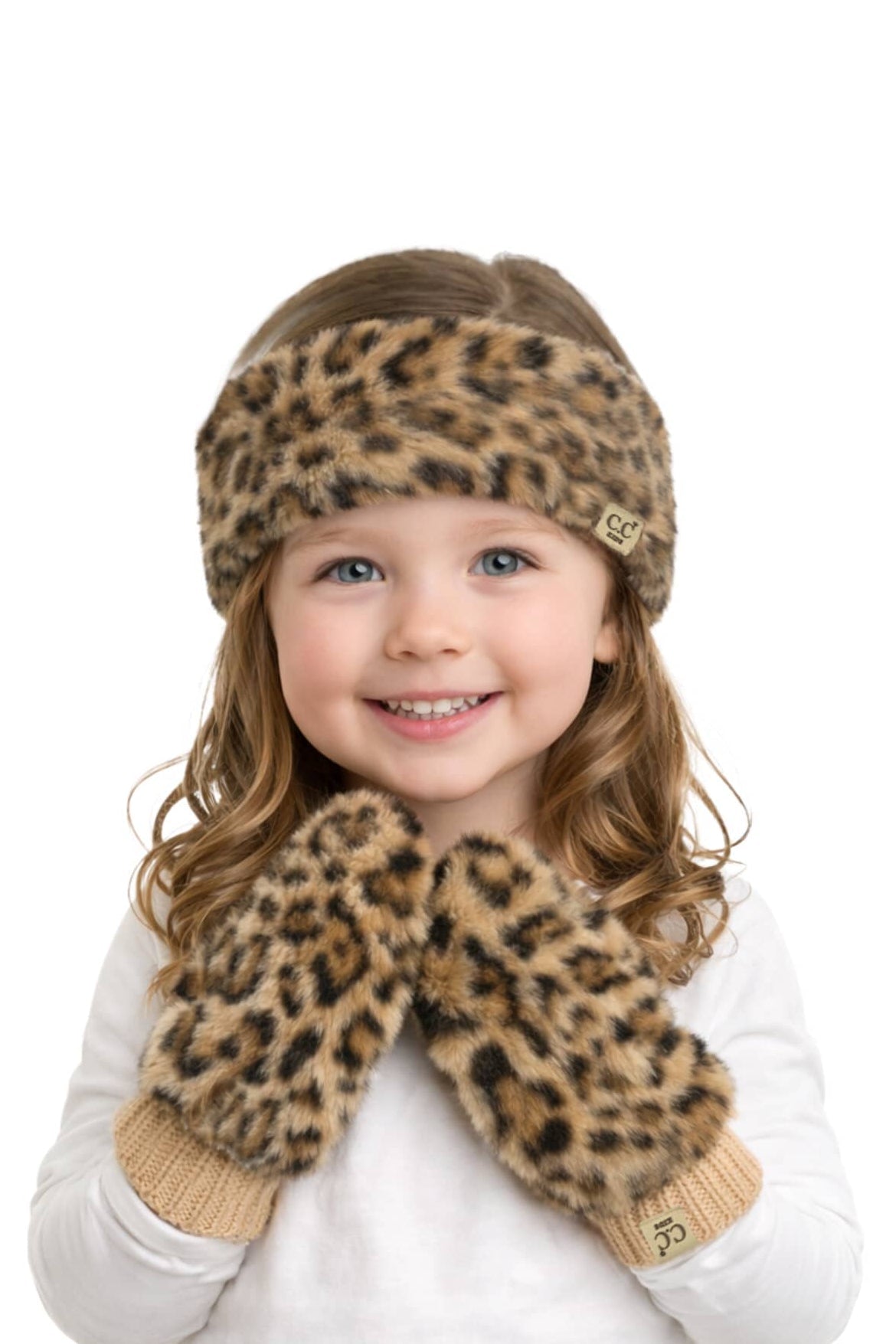 KD-HWE0162 Poppy Kids Leopard Faux Fur Headwrap - MiMi Wholesale