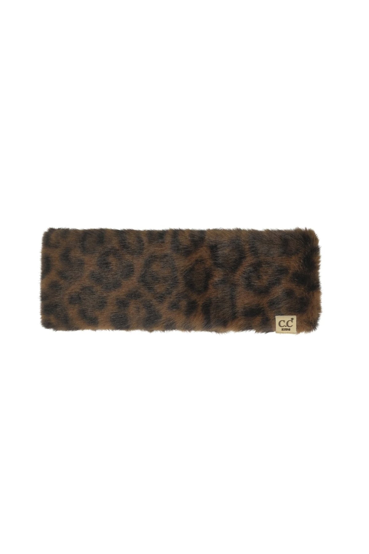 KD-HWE0162 Poppy Kids Leopard Faux Fur Headwrap - MiMi Wholesale