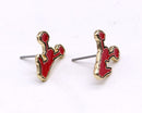 KE1005 Cheerleader Gameday Post Earrings - MiMi Wholesale