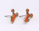 KE1005 Cheerleader Gameday Post Earrings - MiMi Wholesale