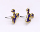 KE1005 Cheerleader Gameday Post Earrings - MiMi Wholesale