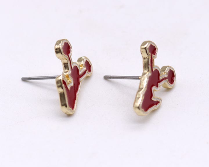KE1005 Cheerleader Gameday Post Earrings - MiMi Wholesale