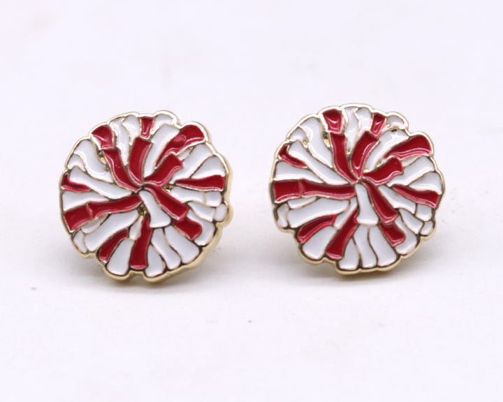 KE1006 Pom Pom Gameday Post Earrings - MiMi Wholesale
