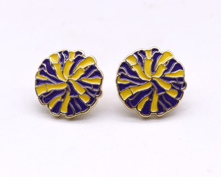 KE1006 Pom Pom Gameday Post Earrings - MiMi Wholesale