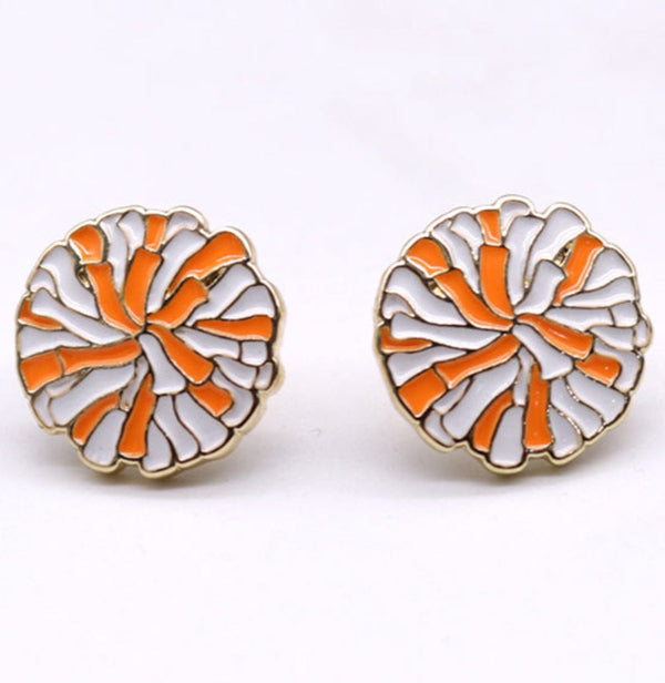 KE1006 Pom Pom Gameday Post Earrings - MiMi Wholesale