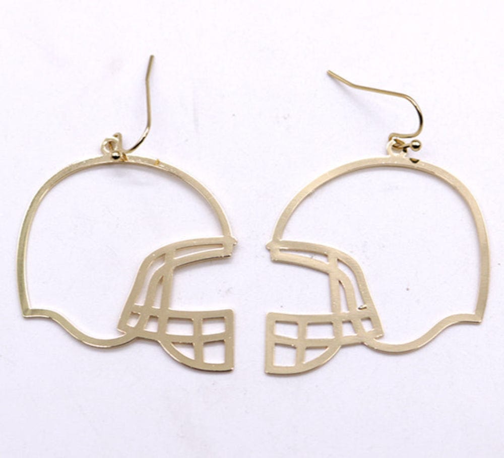 KE1012 Football Helmet Gameday Dangle Earrings - MiMi Wholesale