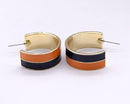 KE1017 Two Tone Gameday Hoop Post Earrings - MiMi Wholesale