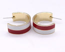KE1017 Two Tone Gameday Hoop Post Earrings - MiMi Wholesale