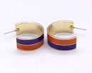 KE1017 Two Tone Gameday Hoop Post Earrings - MiMi Wholesale