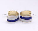 KE1017 Two Tone Gameday Hoop Post Earrings - MiMi Wholesale