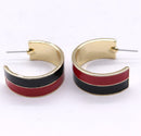 KE1017 Two Tone Gameday Hoop Post Earrings - MiMi Wholesale