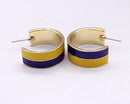 KE1017 Two Tone Gameday Hoop Post Earrings - MiMi Wholesale