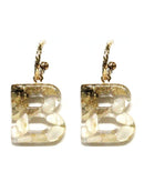 KE8159 Assorted 16 Piece White Acrylic Initial Dangle Earring Pack - MiMi Wholesale