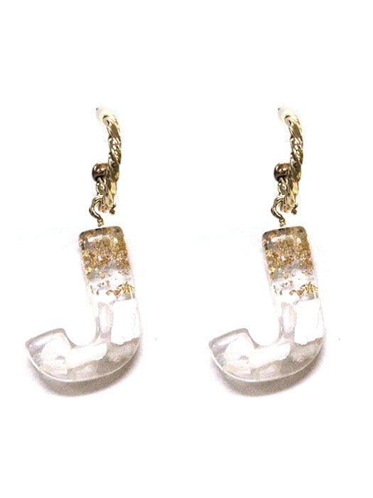KE8159 Assorted 16 Piece White Acrylic Initial Dangle Earring Pack - MiMi Wholesale
