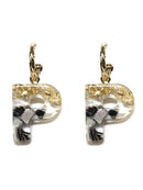 KE8160 Assorted 16 Piece Black Acrylic Initial Dangle Earring Pack - MiMi Wholesale