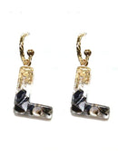 KE8160 Assorted 16 Piece Black Acrylic Initial Dangle Earring Pack - MiMi Wholesale