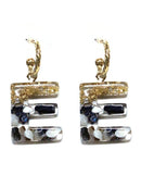 KE8160 Assorted 16 Piece Black Acrylic Initial Dangle Earring Pack - MiMi Wholesale