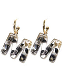 KE8160 Assorted 16 Piece Black Acrylic Initial Dangle Earring Pack - MiMi Wholesale