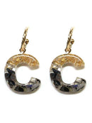 KE8160 Assorted 16 Piece Black Acrylic Initial Dangle Earring Pack - MiMi Wholesale