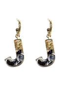 KE8160 Assorted 16 Piece Black Acrylic Initial Dangle Earring Pack - MiMi Wholesale