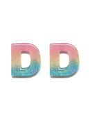 KE8189 Assorted 16 Piece Ombre Acrylic Initial Stud Earring Pack - MiMi Wholesale