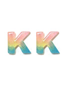 KE8189 Assorted 16 Piece Ombre Acrylic Initial Stud Earring Pack - MiMi Wholesale