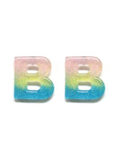 KE8189 Assorted 16 Piece Ombre Acrylic Initial Stud Earring Pack - MiMi Wholesale