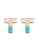 KE8189 Assorted 16 Piece Ombre Acrylic Initial Stud Earring Pack - MiMi Wholesale